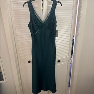 Nordstrom Green Chemise with V-Neck and Empire Waist